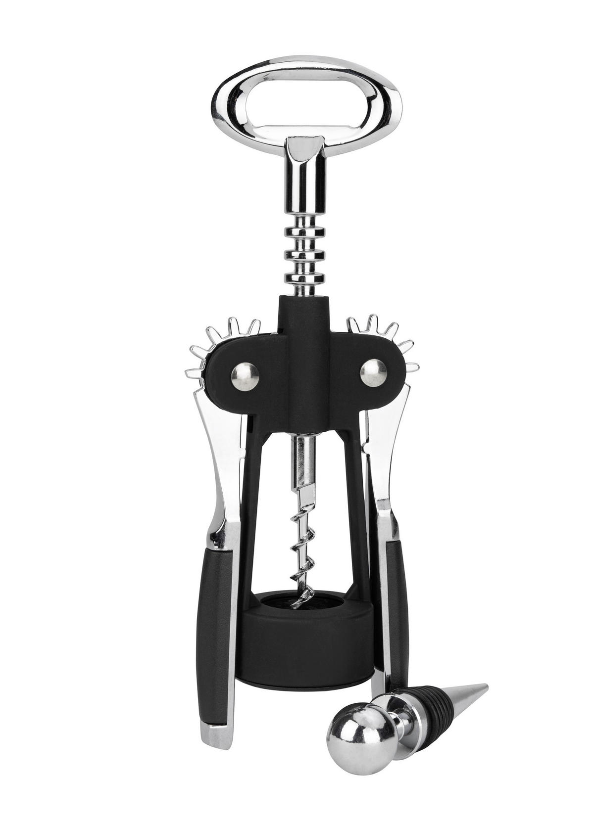 KORKENZIEHER - Silberfarben/Schwarz, KONVENTIONELL, Kunststoff/Metall (25/14/5cm) - Justinus