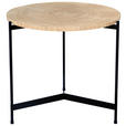 COUCHTISCH Baumscheibe Eiche furniert rund Schwarz, Eichefarben  - Eichefarben/Schwarz, MODERN, Holz/Holzwerkstoff (50/50/46,5cm) - Waldwelt