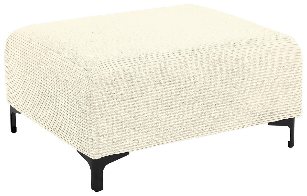 HOCKER Textil Creme  - Creme/Schwarz, Konventionell, Textil/Metall (99/46/77cm) - Carryhome