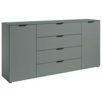 KOMODA S VRATIMA - žalfijazelena/crna, Osnovno, pločasti materijal/plastika (180/90/40cm) - Xora