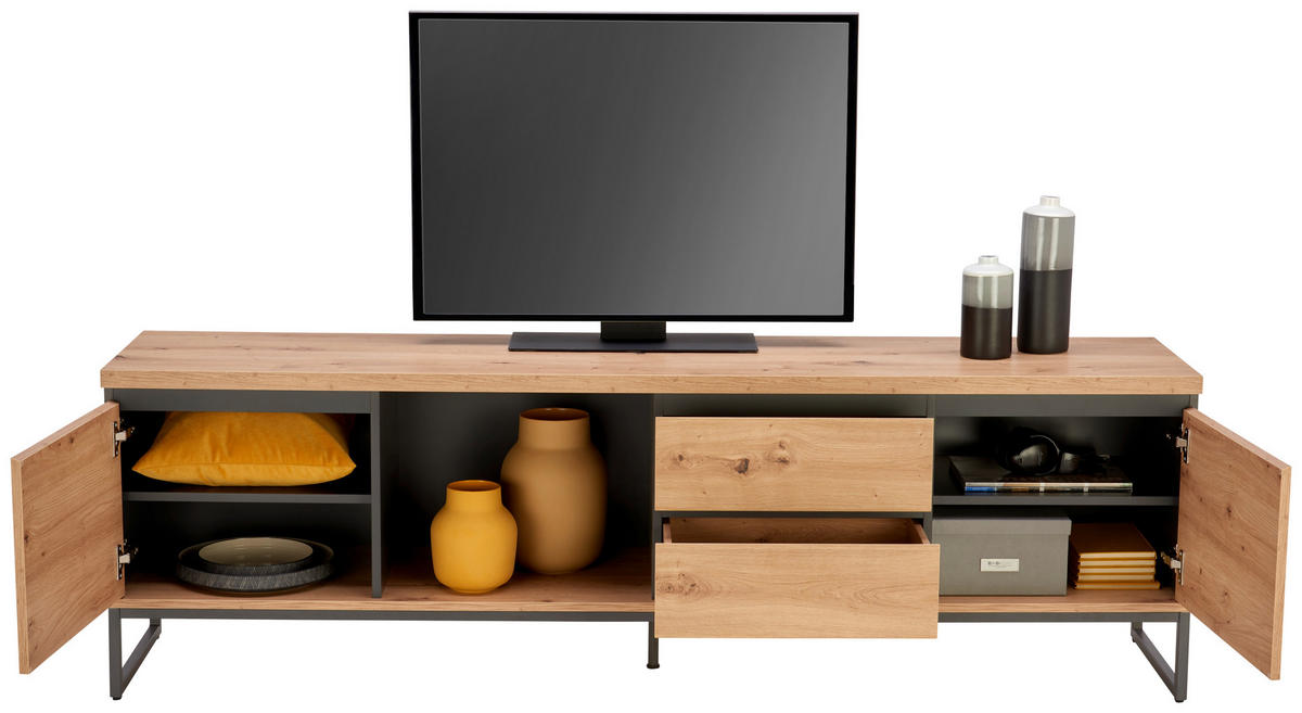 TV-SZEKRÉNY 189,2/58,8/40 cm  - Artisan tölgy/antracit, Konventionell, faalapú anyag/fém (189,2/58,8/40cm) - Voleo