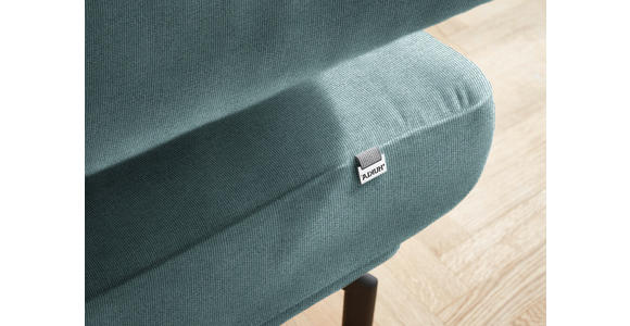 ECKSOFA in Chenille Türkis  305/224 cm  - Türkis/Schwarz, Design, Textil/Metall (305/224cm) - Dieter Knoll
