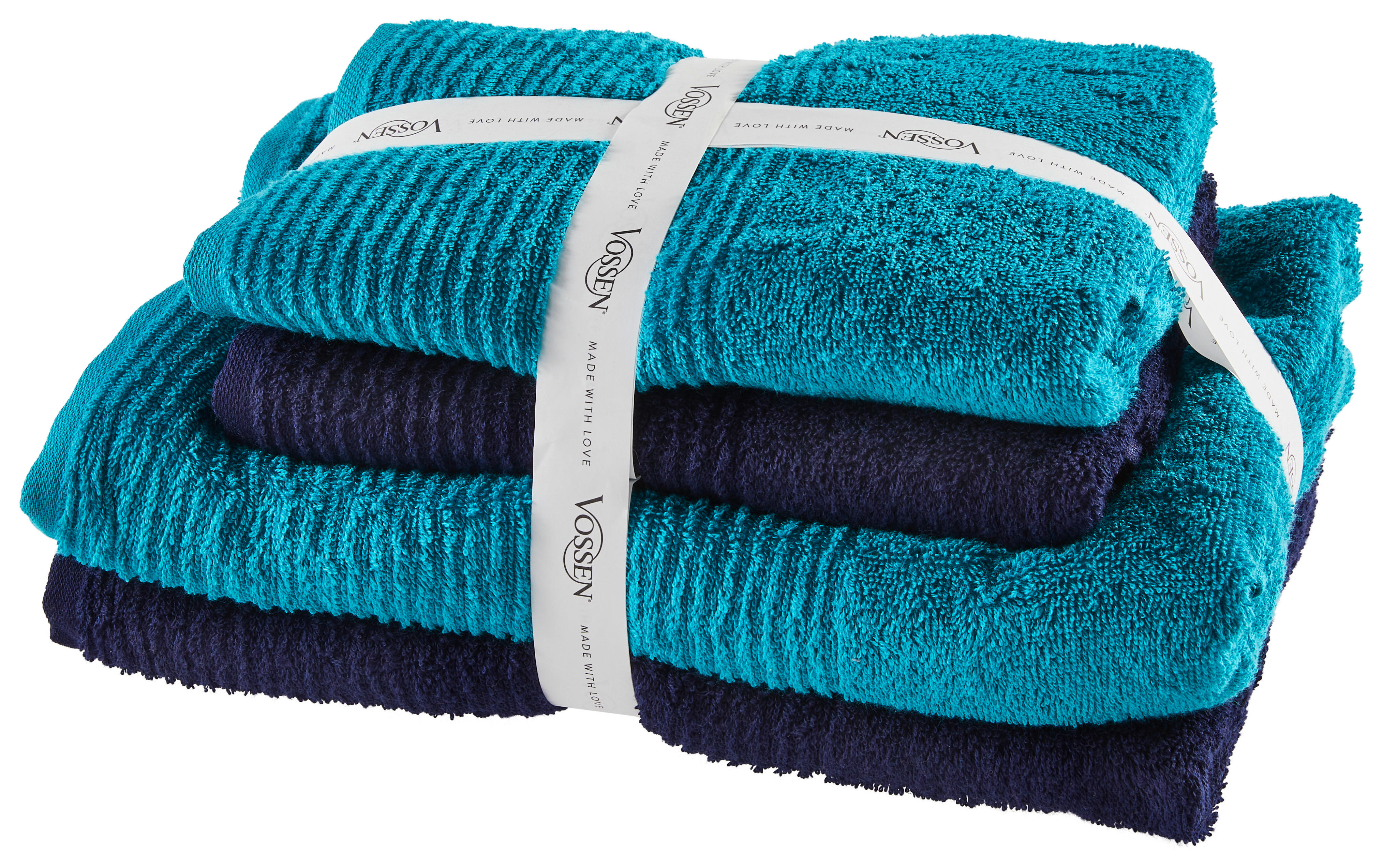 SADA RUČNÍKŮ A OSUŠEK, modrá - modrá, Basics, textil - Vossen