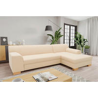 ECKSCHLAFSOFA TINOS Beige Webstoff  - Beige, Basics, Textil (273/157cm) - MID.YOU