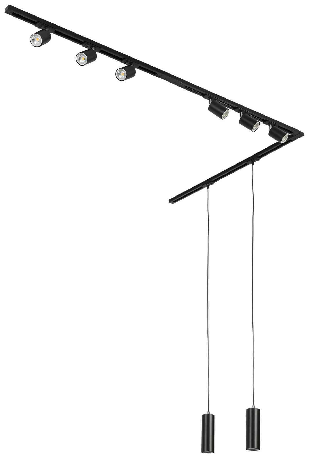 DECKENLEUCHTE 262 cm   - Schwarz, Trend, Kunststoff/Metall (262cm) - Novel