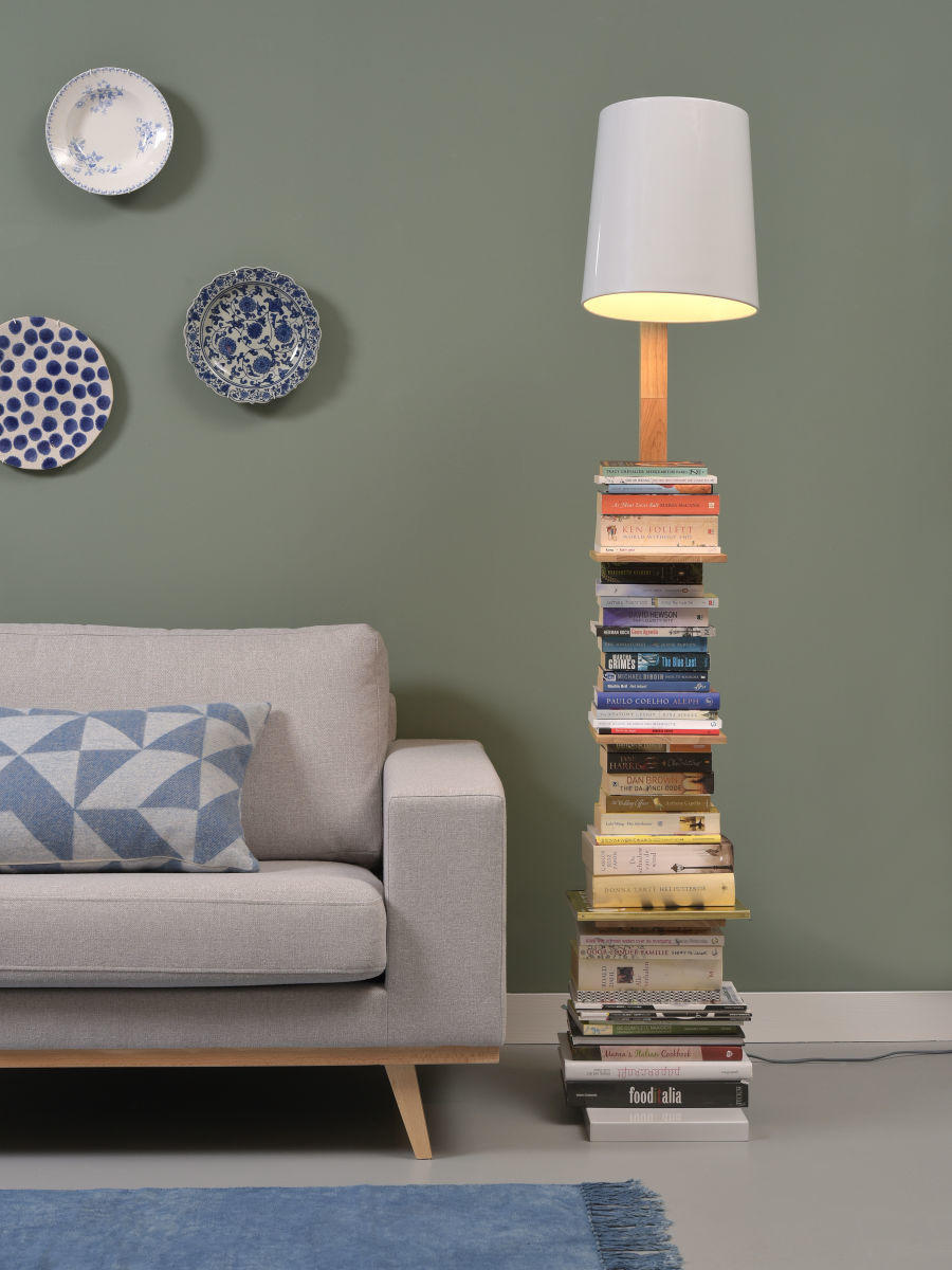 GOLVLAMPA Cambridge  30/168/49 cm   - vit, Design, metall/trä (30/168/49cm) - It's about Romi
