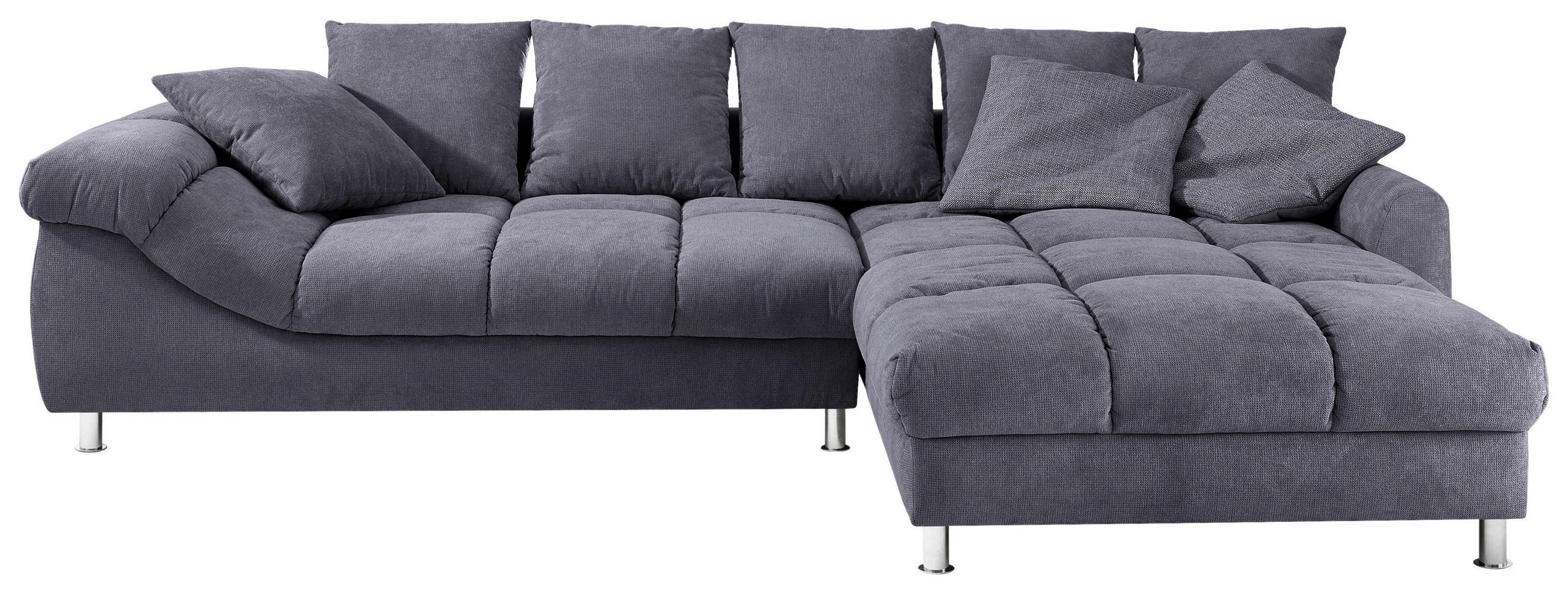 ECKSOFA in Webstoff Dunkelgrau  337/228 cm  - Dunkelgrau, Design, Textil/Metall (337/228cm) - Carryhome