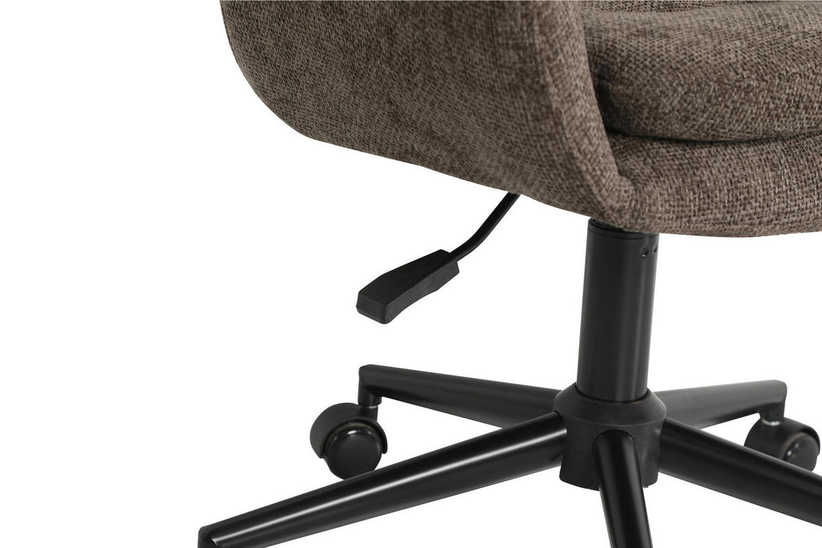 DREHSTUHL Chenille Braun, Schwarz  - Schwarz/Braun, MODERN, Textil/Metall (58/79/89/59cm) - Livetastic