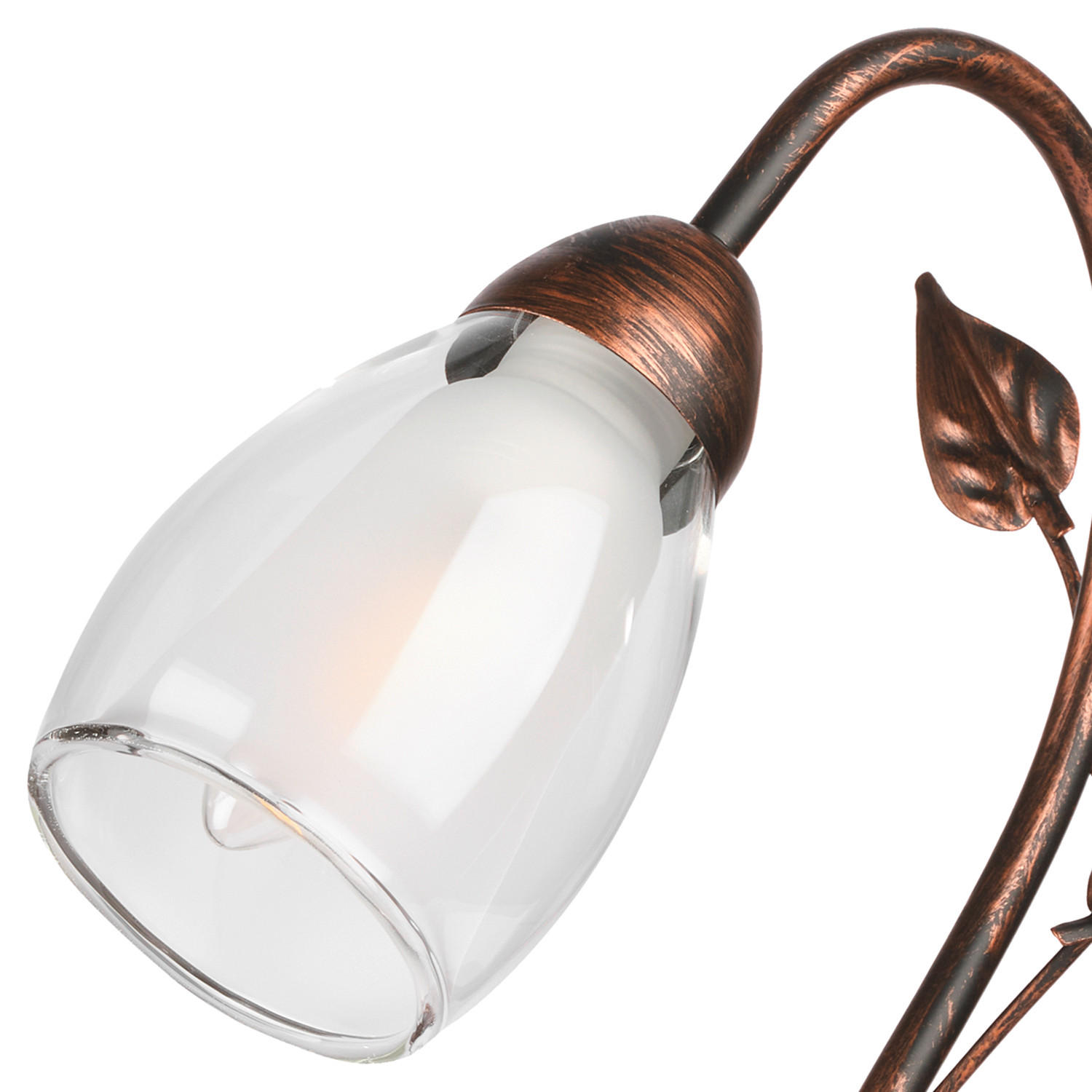 TISCHLEUCHTE 25/35 cm   - Braun/Weiß, KONVENTIONELL, Glas/Kunststoff (25/35cm)