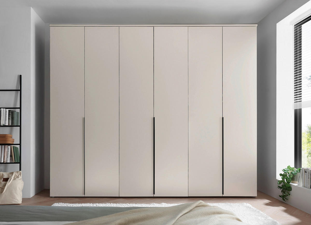 DREHTÜRENSCHRANK 270/225/52 cm,  in Kaschmir, 6-türig  - Kaschmir/Schwarz, MODERN, Holzwerkstoff/Kunststoff (270/225/52cm) - MID.YOU