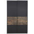 SCHWEBETÜRENSCHRANK in Braun, Schwarz - Schwarz/Braun, Design, Holzwerkstoff/Metall (136/223/69cm) - Carryhome