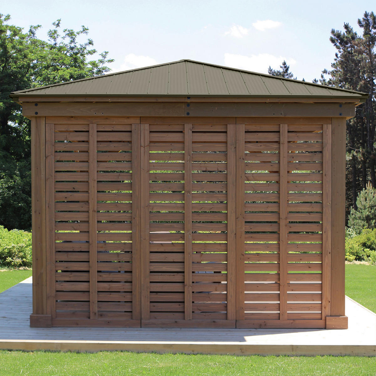 PAVILLON-SEITENTEIL 322,6/226,7/7,6 cm  - Naturfarben, Basics, Holz (322,6/226,7/7,6cm) - Ambia Garden