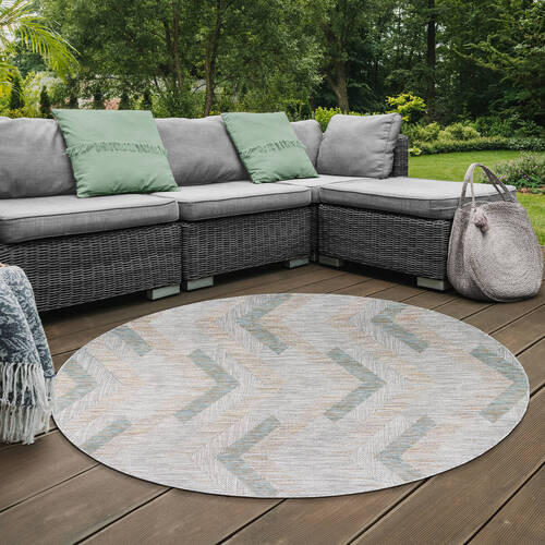 OUTDOORTEPPICH 120/120 cm Melissa Grau, Beige  - Beige/Grau, KONVENTIONELL, Textil (120/120cm) - Novel