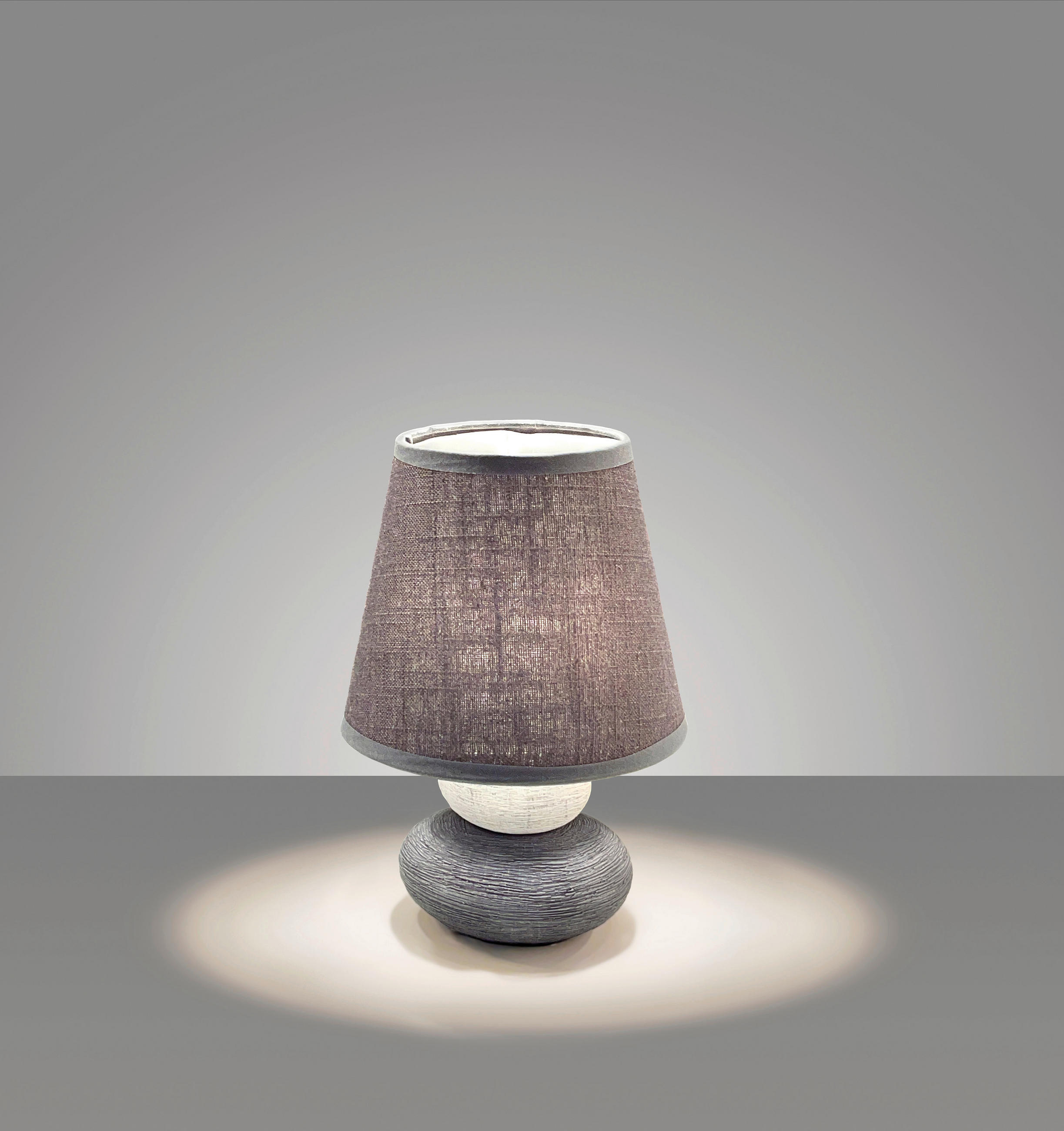 BORDSLAMPA 15/21,5 cm   - vit/grå, Basics, textil/keramik (15/21,5cm)