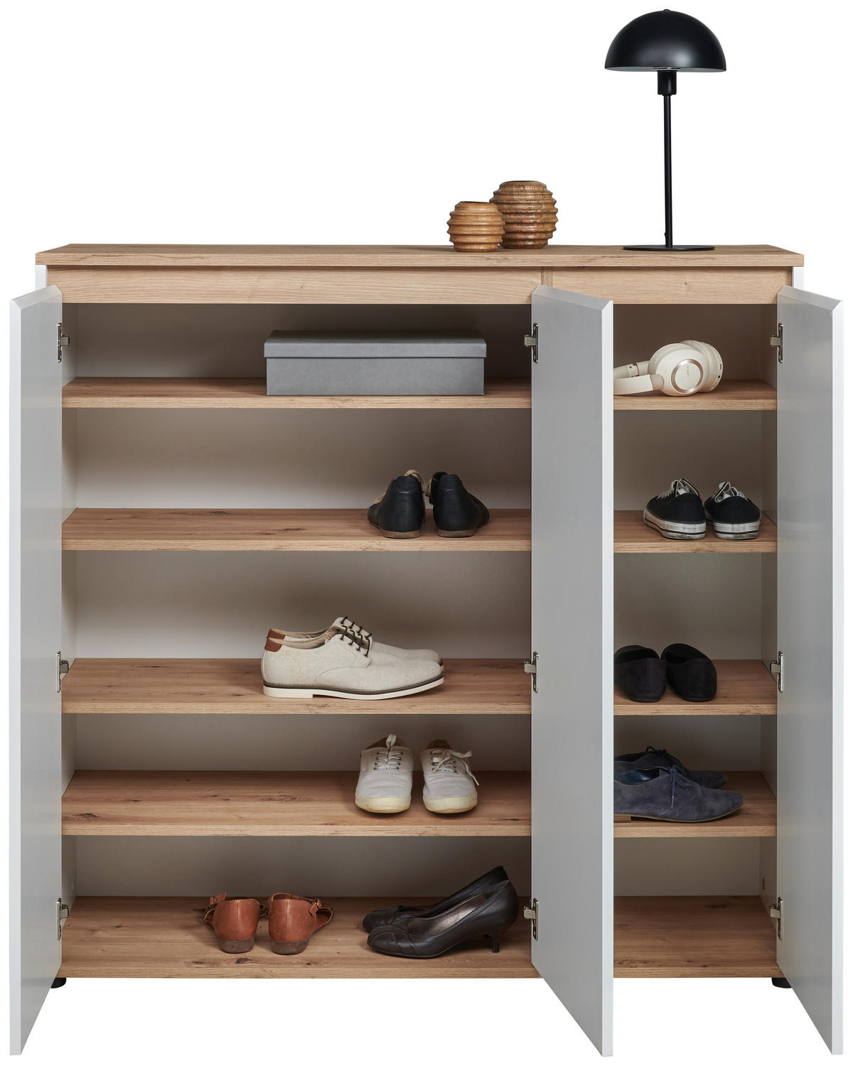 OMARA ZA ČEVLJE bela, hrast artisan - bela/hrast artisan, Moderno, leseni material (120/115/38cm) - Carryhome