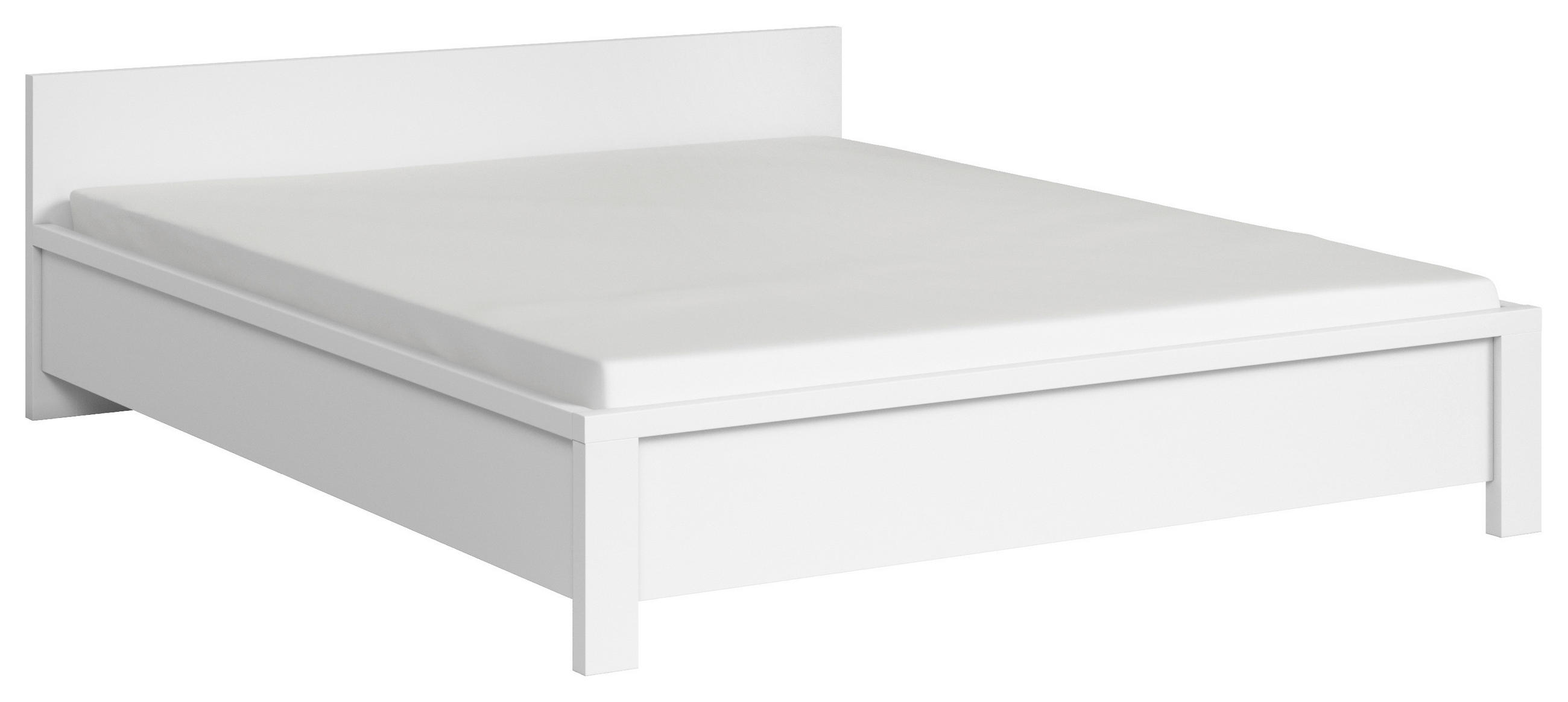 POSTELJA 160 cm   x 200 cm  , leseni material bela  - bela, Moderno, leseni material (160/200cm) - MID.YOU