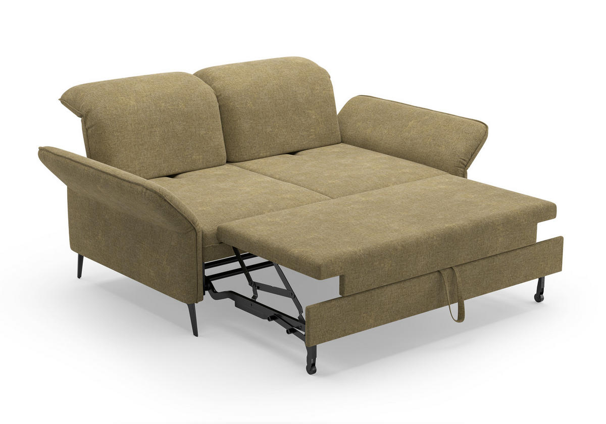 3-SITZER-SOFA Flachgewebe Olivgrün  - Schwarz/Olivgrün, KONVENTIONELL, Textil/Metall (199/92/123cm) - Sit & More
