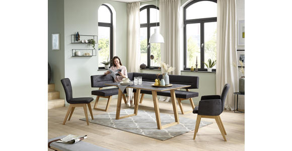ESSTISCH in Holz, Kunststoff 160/100/76 cm - Eichefarben/Grau, KONVENTIONELL, Holz/Kunststoff (160/100/76cm) - Dieter Knoll