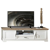 KOMODA POD TELEVIZI, bílá, barvy dubu, 193/54/51 cm - bílá/barvy dubu, Romantický / Rustikální, kov/kompozitní dřevo (193/54/51cm) - Livetastic