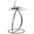 BEISTELLTISCH in Metall, Glas 55/55/45 cm  - Grau, Design, Glas/Metall (55/55/45cm) - Novel