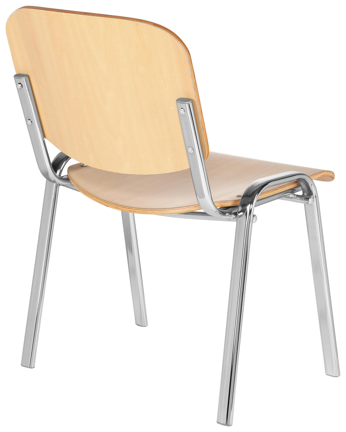 BESUCHERSTUHL Buchefarben, Chromfarben  - Chromfarben/Buchefarben, Basics, Holz/Metall (58/81/48cm) - MID.YOU