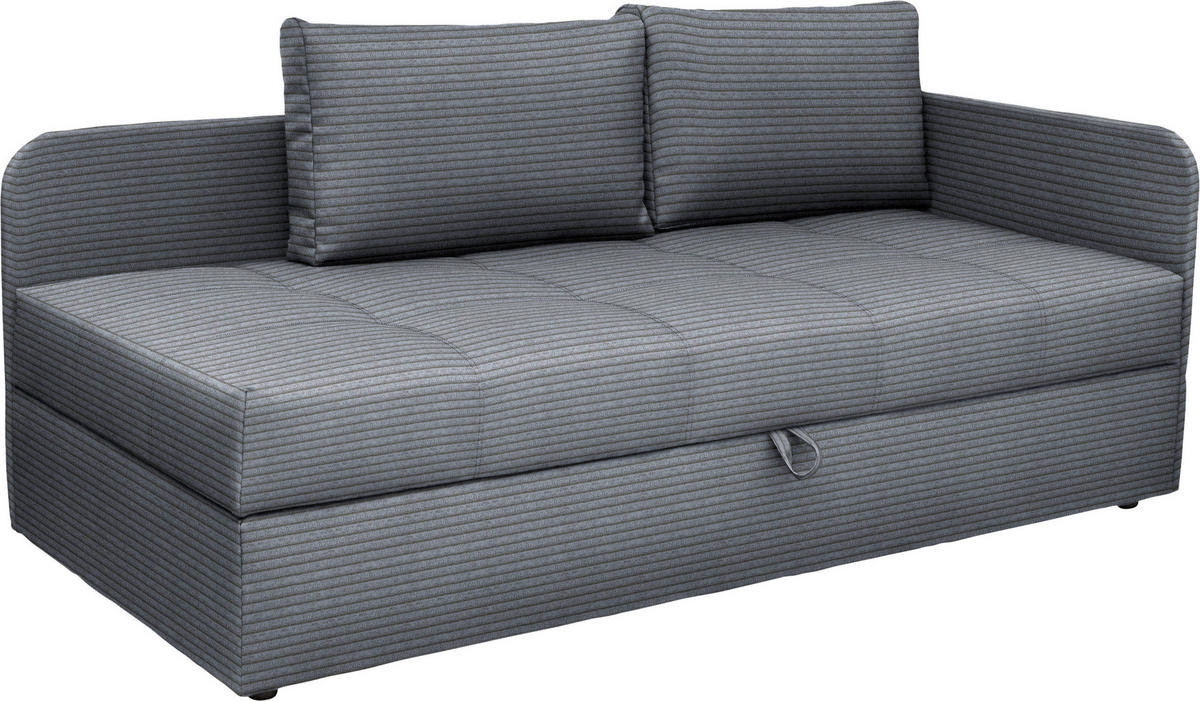 LIEGE  in Cord Grau  - Schwarz/Grau, Basics, Kunststoff/Textil (205/90/95cm) - Xora