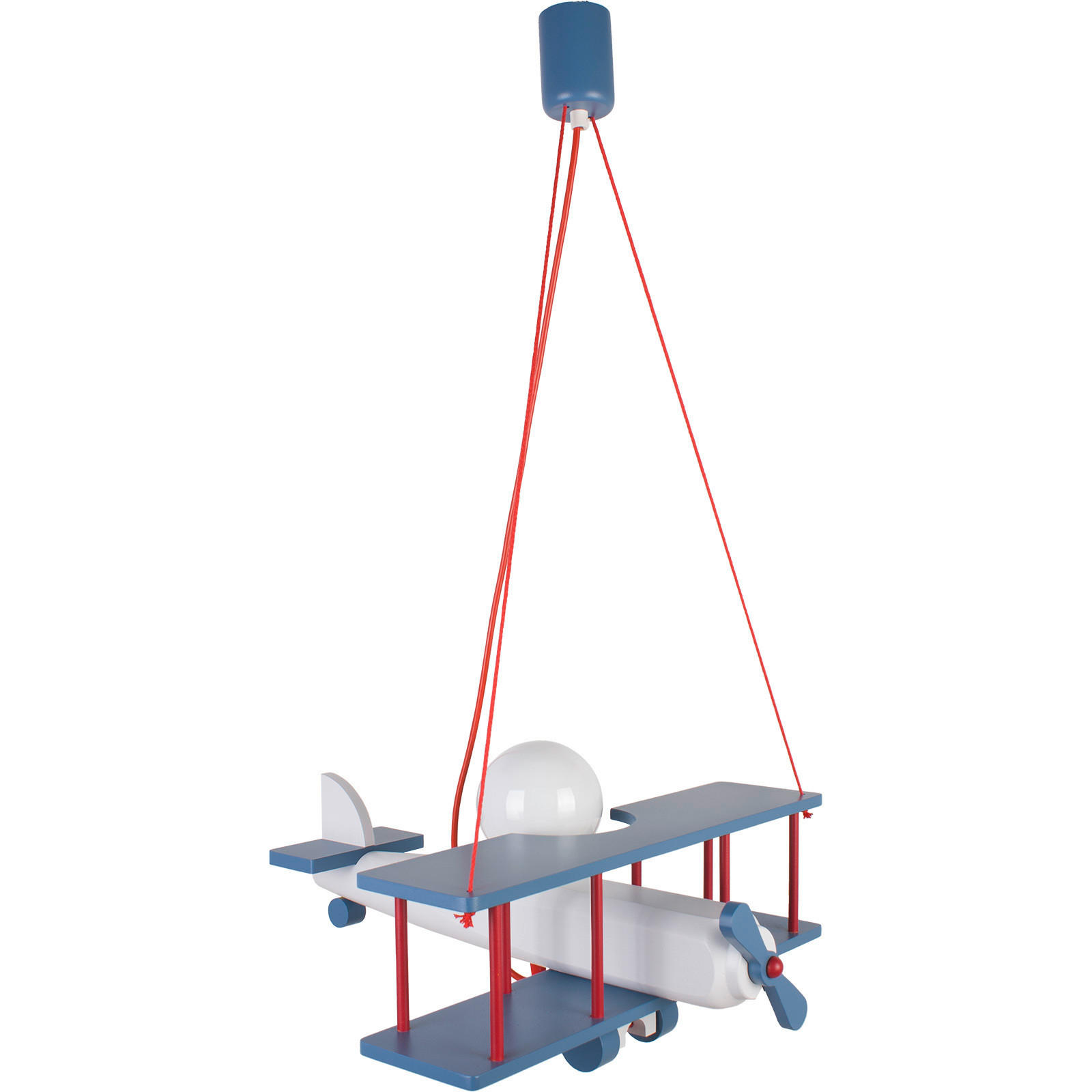 KINDERHÄNGELEUCHTE 42/45/75 cm   - Blau/Rot, KONVENTIONELL, Holz (42/45/75cm)