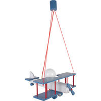 KINDERHÄNGELEUCHTE 42/45/75 cm   - Blau/Rot, KONVENTIONELL, Holz (42/45/75cm)