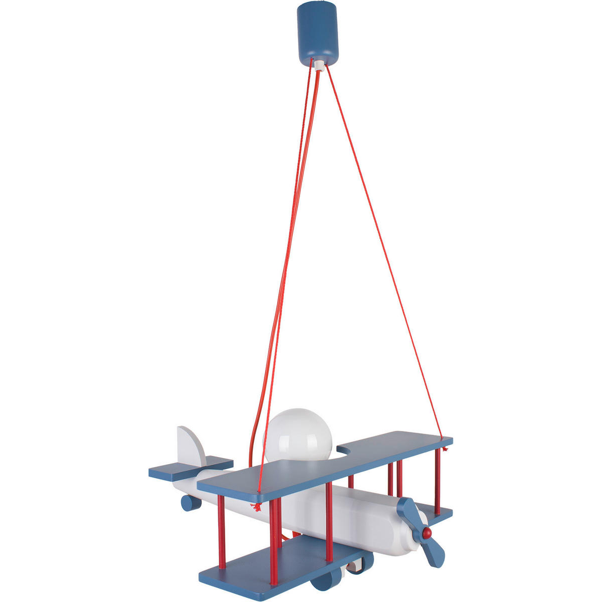 KINDERHÄNGELEUCHTE 42/45/75 cm   - Blau/Rot, KONVENTIONELL, Holz (42/45/75cm)
