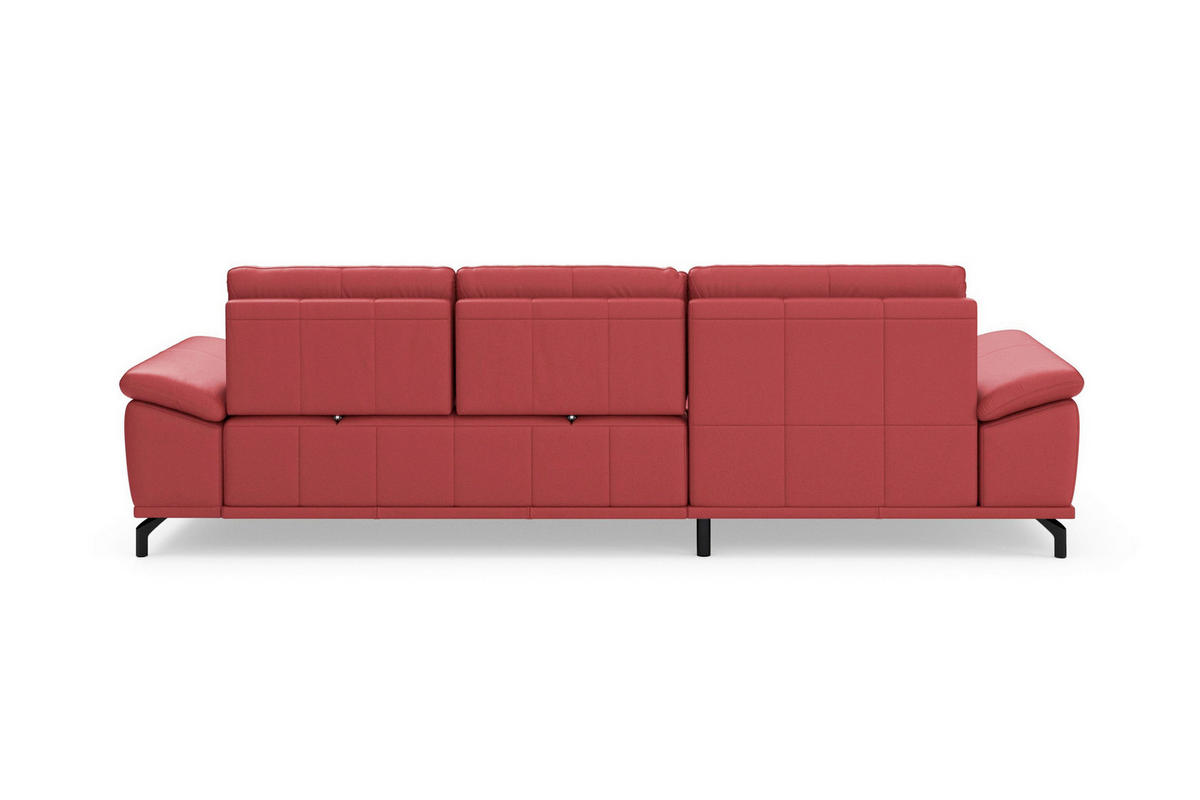 ROHOVÁ SEDAČKA, koža, červená - čierna/červená, Basics, kov/koža (176/301cm) - Sit & More