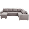 WOHNLANDSCHAFT Beige Webstoff  - Beige/Schwarz, KONVENTIONELL, Kunststoff/Textil (157/313/207cm) - Ti'me