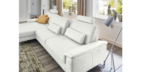 ECKSOFA in Echtleder Weiß 176/334 cm - Schwarz/Weiß, Design, Leder/Metall (176/334cm) - Dieter Knoll