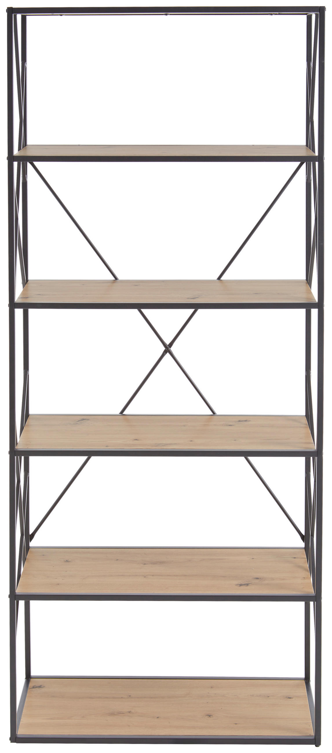 ÉTAGÈRE SUR PIED  80/190/35 cm Schwarz, Eichefarben  - Eichefarben/Schwarz, Trend, Holzwerkstoff/Metall (80/190/35cm) - Landscape