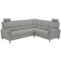 ECKSOFA Grau Webstoff  - Silberfarben/Schwarz, Design, Holz/Kunststoff (270/216cm) - Livetastic