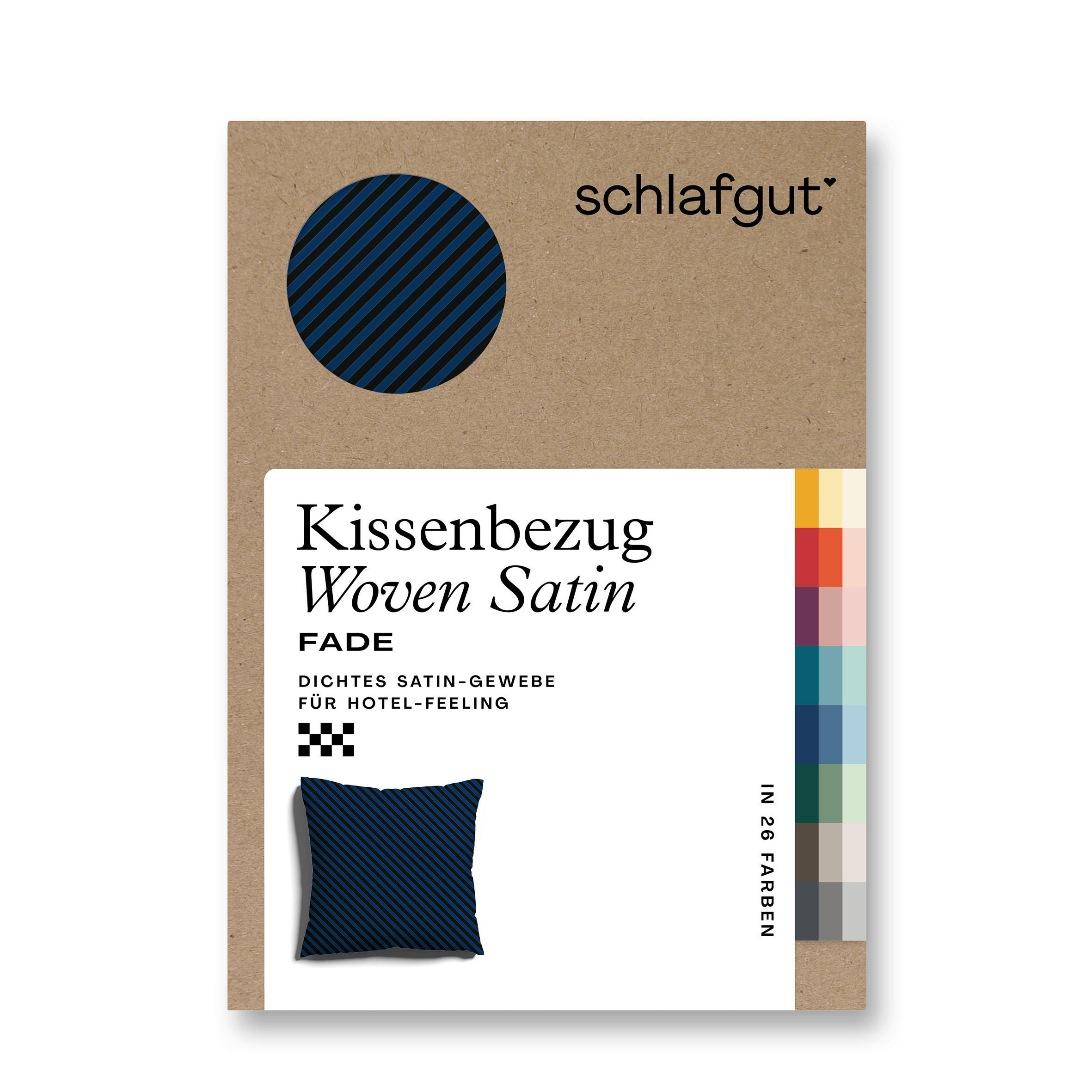 KISSENHÜLLE Woven Satin Fade 40/40 cm  - Schwarz/Dunkelblau, Basics, Textil (40/40cm) - Schlafgut
