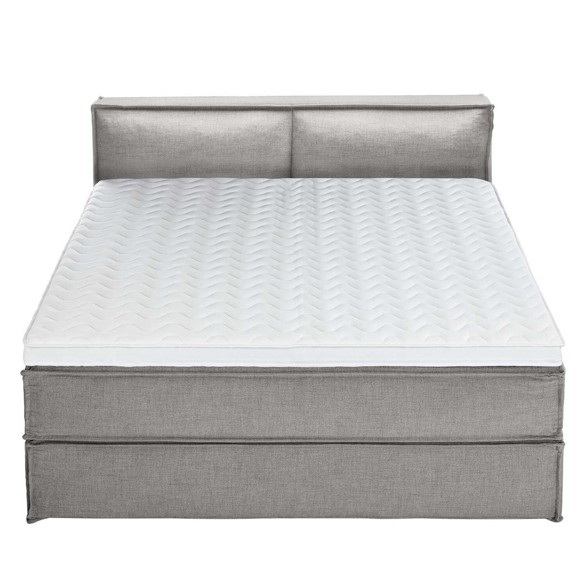 BOXSPRINGBETT 180/220 cm  in Hellgrau  - Hellgrau/Schwarz, Design, Textil (180/220cm) - home24