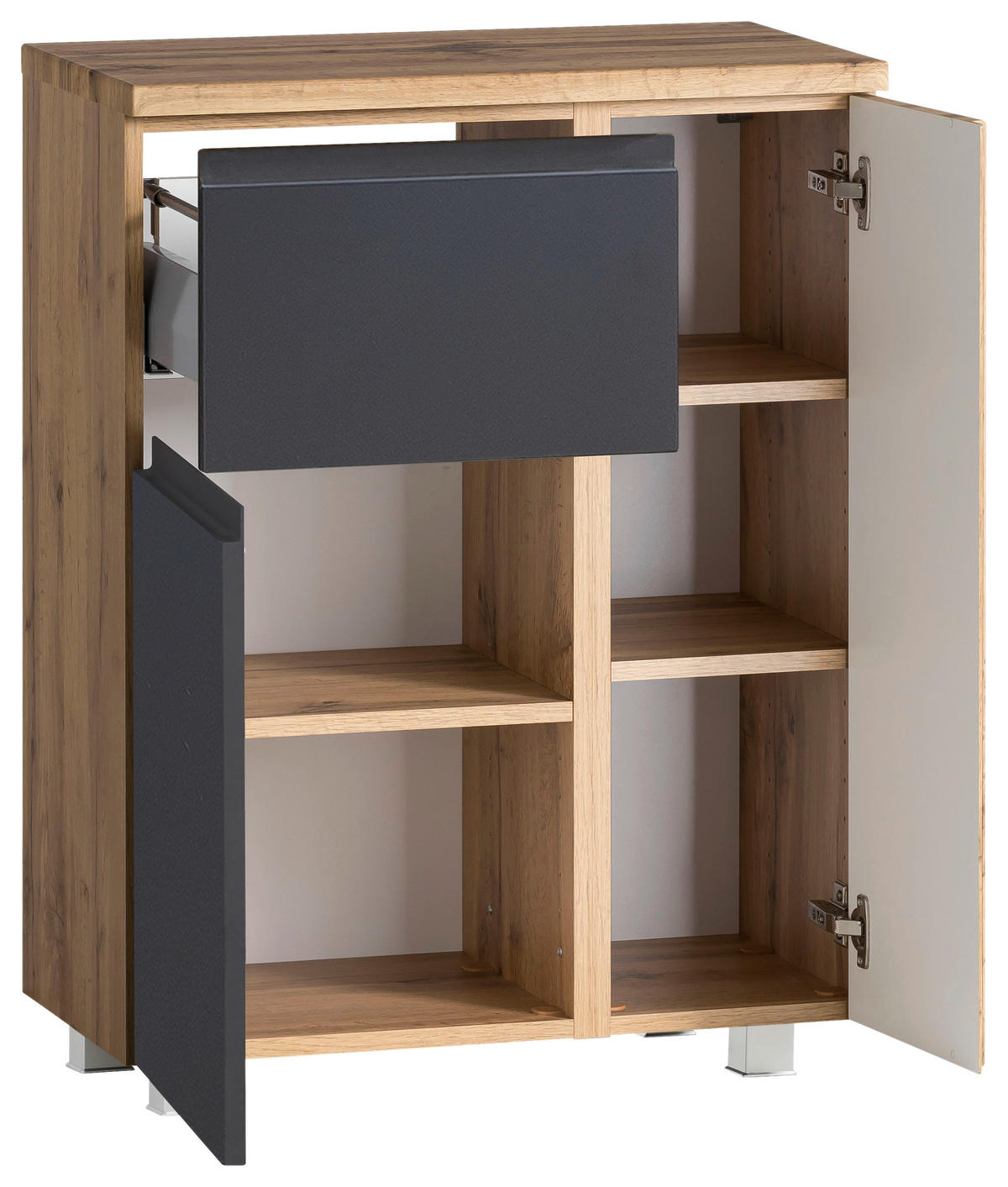UNTERSCHRANK 65/79/35 cm   - Eiche Wotan/Grau, MODERN, Holzwerkstoff (65/79/35cm) - Held