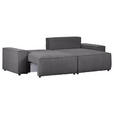 ECKSOFA in Cord Dunkelgrau  - Dunkelgrau/Schwarz, KONVENTIONELL, Kunststoff/Textil (250/153cm) - Ambia Home