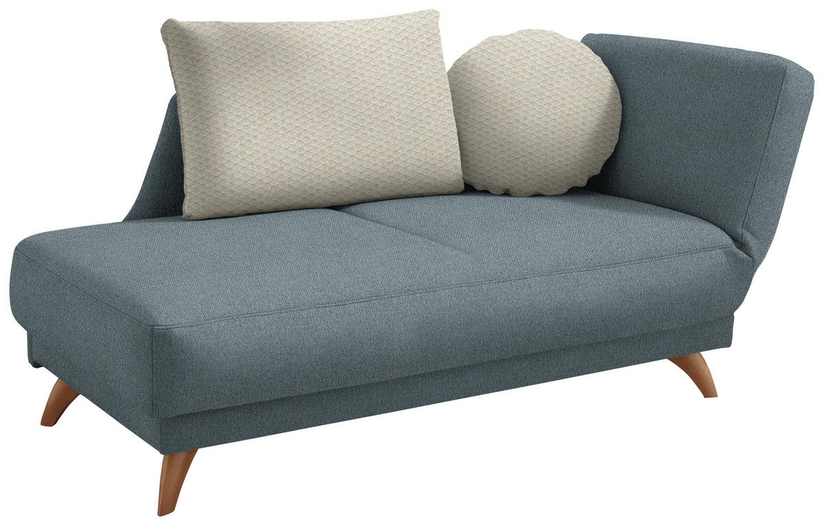 RÉCAMIERE in Flachgewebe Blau  - Blau/Beige, Design, Holz/Textil (205/87/94cm) - Bali