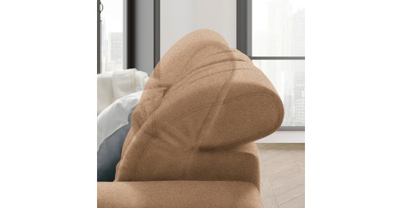 ECKSOFA  in Webstoff Braun  260/187 cm  - Chromfarben/Braun, Design, Textil/Metall (260/187cm) - Xora