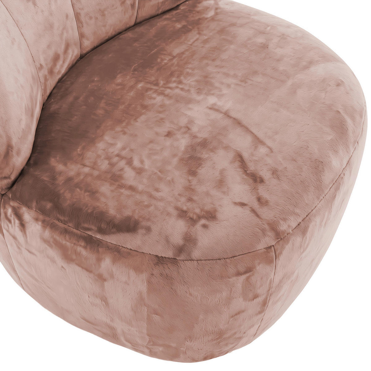 SESSEL in Plüsch Altrosa  - Schwarz/Altrosa, MODERN, Textil/Metall (82/78/81cm) - Carryhome