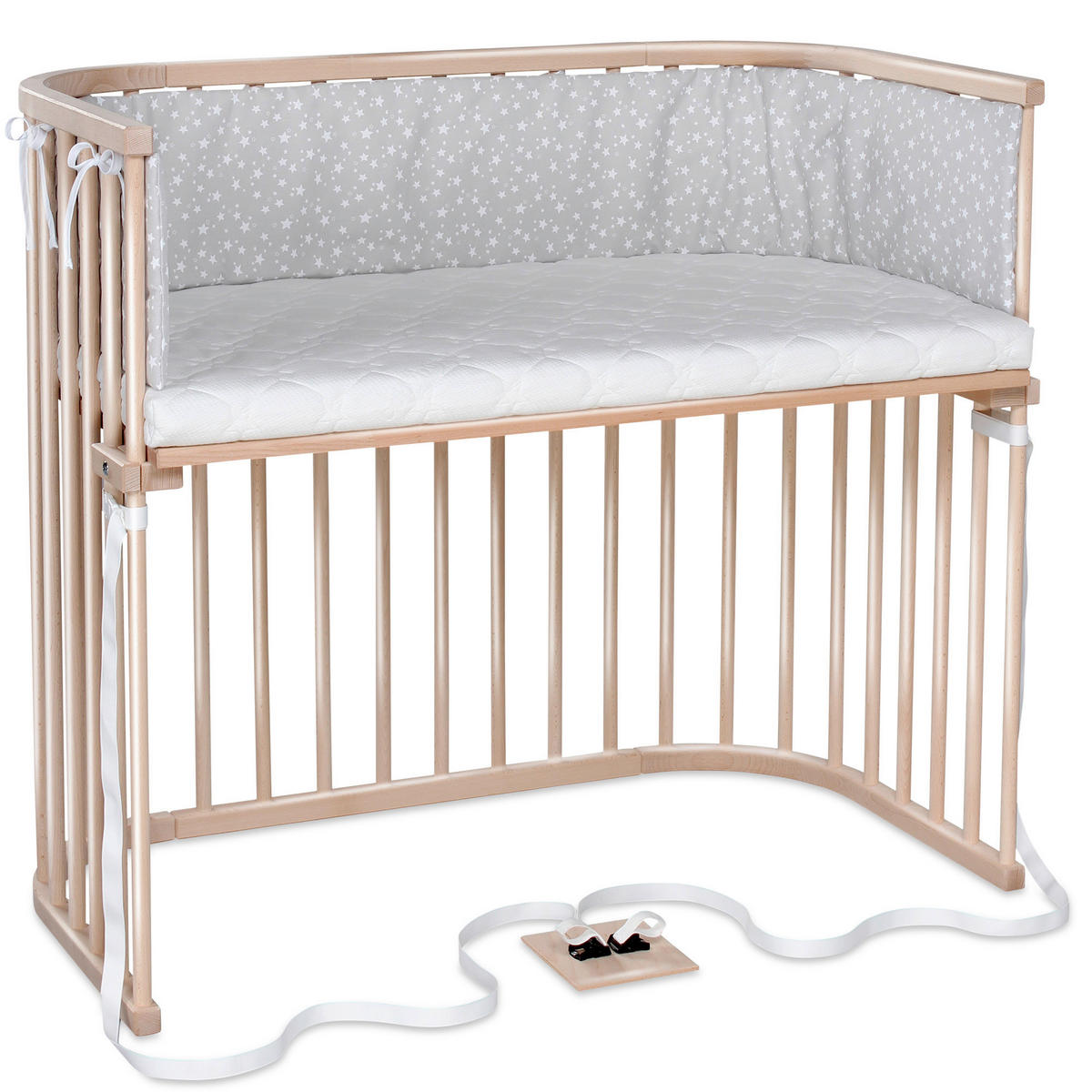 BEISTELLBETT BOXSPRING XXL  110/62/96,50 cm  - Naturfarben, Basics, Holz (110/62/96,50cm) - Babybay