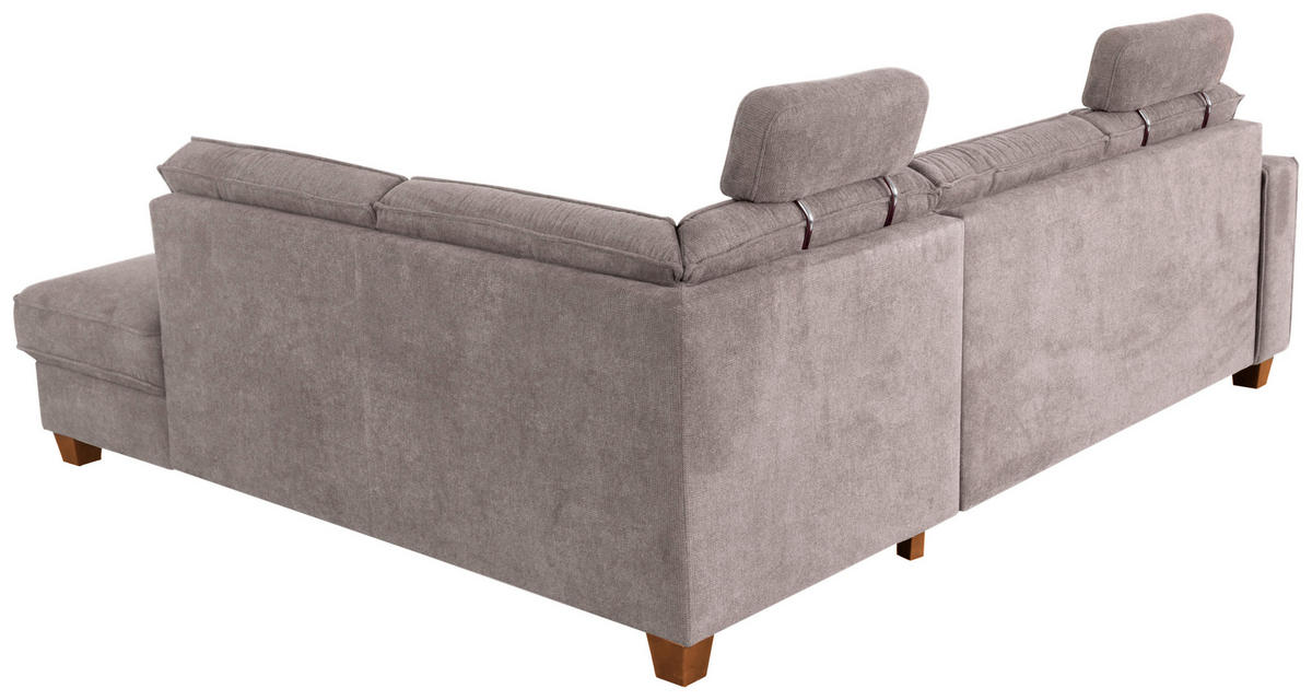 ECKSOFA in Flachgewebe Taupe  - Taupe/Eichefarben, Konventionell, Holz/Textil (236/213cm) - Sit & More