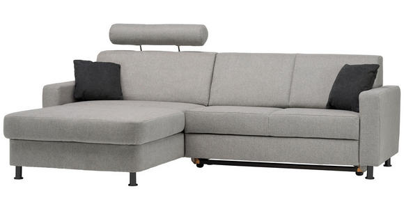 ECKSOFA in Webstoff Platinfarben  - Platinfarben/Schwarz, Design, Kunststoff/Textil (165/257cm) - Xora