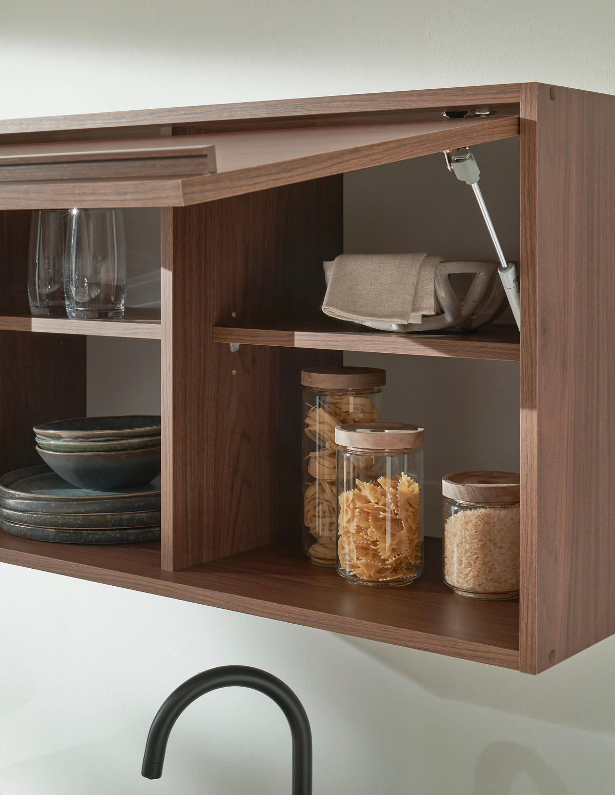 KÜCHENBLOCK 264 cm   in Nussbaumfarben  - Beige/Nussbaumfarben, Trend, Holzwerkstoff/Kunststoff (264cm) - P & B