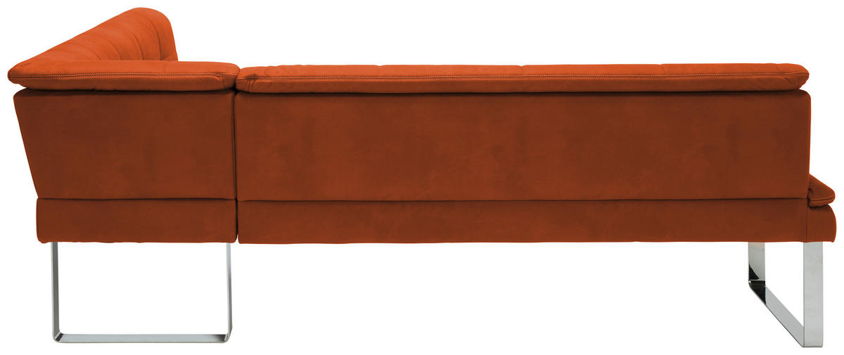 ECKBANK 213/174 cm  in Orange, Chromfarben  - Chromfarben/Beige, Design, Textil/Metall (213/174cm) - Novel