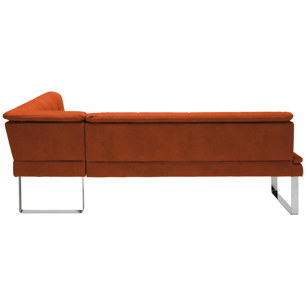 Thumbnail - Novel Eckbank, Orange, Chrom, Metall, Textil, Uni, 4-Sitzer, L-Form, 213x174 cm, Fußauswahl, Lederauswahl, Stoffauswahl,...