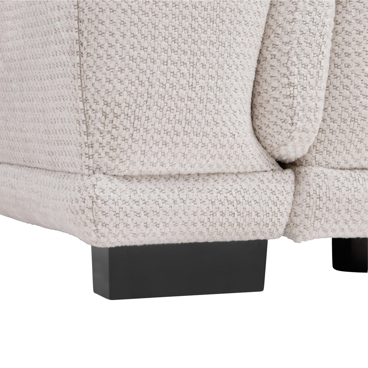 HÖRNSOFFA i chenille, vävt tyg gråvit  - gråvit/svart, Modern, textil/plast (283/106cm) - MID.YOU