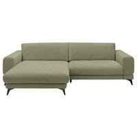 ECKSOFA Grün Chenille  - Schwarz/Grün, KONVENTIONELL, Textil/Metall (194/292cm) - SetOne by Musterring