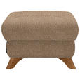 HOCKER Bouclé Hellbraun  - Hellbraun/Eichefarben, MODERN, Holz/Textil (65/47/65cm) - Valnatura